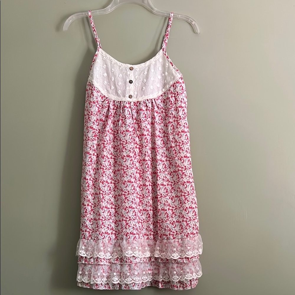 Just Funky Floral Red and White Women’s Dress Size S